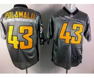 nike nfl jerseys pittsburgh steelers #43 polamalu grey[Elite shadow]