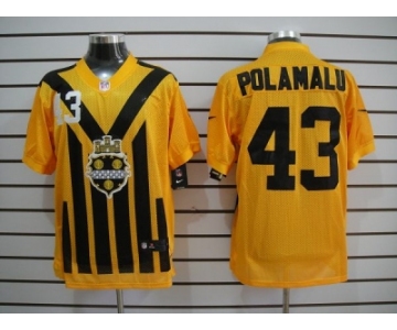 nike nfl jerseys pittsburgh steelers #43 polamalu throwback yellow-black 1933