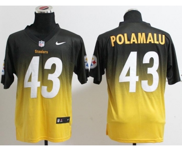 nike nfl jerseys pittsburgh steelers #43 troy polamalu black-gold[Elite drift fashion][second version]