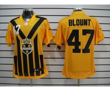 nike nfl jerseys pittsburgh steelers #47 blount throwback yellow-black 1933