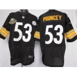 nike nfl jerseys pittsburgh steelers #53 pouncey black(Elite 80 anniversary patch)