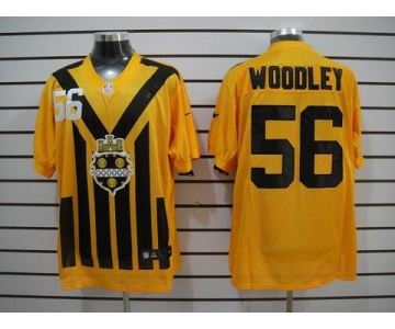 nike nfl jerseys pittsburgh steelers #56 woodley throwback yellow-black 1933