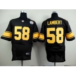 nike nfl jerseys pittsburgh steelers #58 lambert black[Elite][number golden]