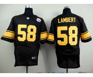 nike nfl jerseys pittsburgh steelers #58 lambert black[Elite][number golden]