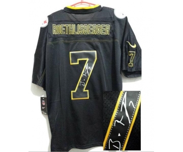 nike nfl jerseys pittsburgh steelers #7 roethlisberger black[Elite lights out signature]