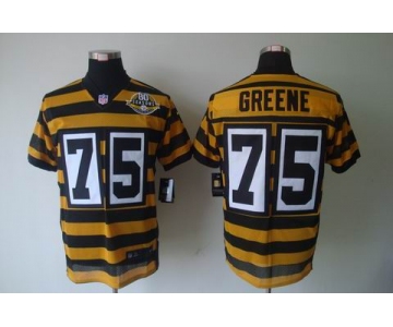 nike nfl jerseys pittsburgh steelers #75 greene throwback yellow-black(team 80 anniversary)