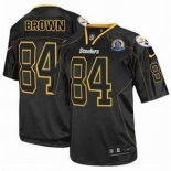 nike nfl jerseys pittsburgh steelers  #84 brown black[Elite lights out 50th Patch]