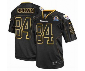 nike nfl jerseys pittsburgh steelers  #84 brown black[Elite lights out 50th Patch]