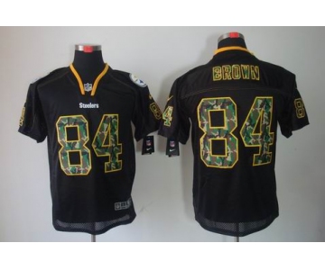 nike nfl jerseys pittsburgh steelers #84 brown black[camo fashion Elite]