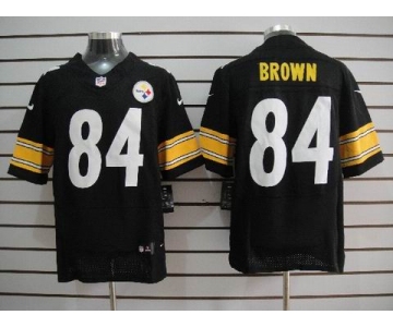 nike nfl jerseys pittsburgh steelers #84 brown black[elite]