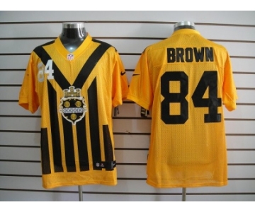 nike nfl jerseys pittsburgh steelers #84 brown throwback yellow-black 1933