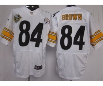 nike nfl jerseys pittsburgh steelers #84 brown white(Elite 80 anniversary patch)