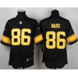 nike nfl jerseys pittsburgh steelers #86 ward black[Elite][number golden]