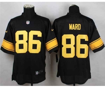 nike nfl jerseys pittsburgh steelers #86 ward black[Elite][number golden]