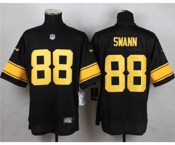 nike nfl jerseys pittsburgh steelers #88 swann black[Elite][number golden]