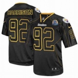 nike nfl jerseys pittsburgh steelers #92 harrison black[Elite lights out 50th Patch]