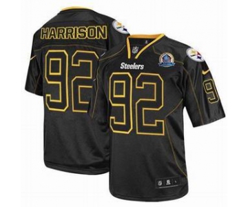 nike nfl jerseys pittsburgh steelers #92 harrison black[Elite lights out 50th Patch]