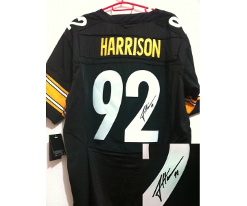 nike nfl jerseys pittsburgh steelers #92 harrison black[Elite signature]