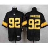 nike nfl jerseys pittsburgh steelers #92 harrison black[Elite][number golden]