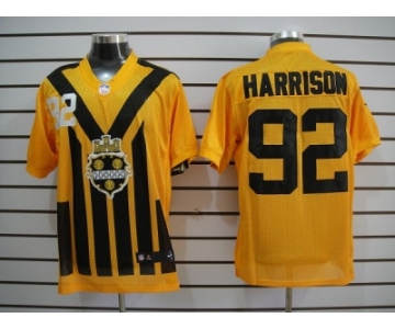 nike nfl jerseys pittsburgh steelers #92 harrison throwback yellow-black 1933