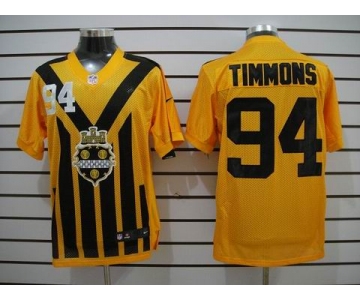 nike nfl jerseys pittsburgh steelers #94 timmons throwback yellow-black 1933