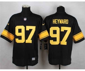 nike nfl jerseys pittsburgh steelers #97 heyward black[Elite][number golden]