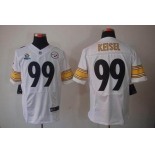 nike nfl jerseys pittsburgh steelers #99 keisel white[Elite 50th Patch]