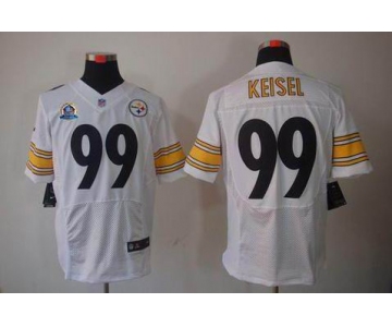 nike nfl jerseys pittsburgh steelers #99 keisel white[Elite 50th Patch]