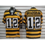 nike pittsburgh steelers #12 bradshaw throwback yellow black(team 80 anniversary)