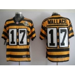 nike pittsburgh steelers #17 wallace throwback yellow black(team 80 anniversary)