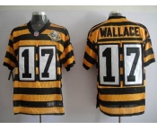 nike pittsburgh steelers #17 wallace throwback yellow black(team 80 anniversary)