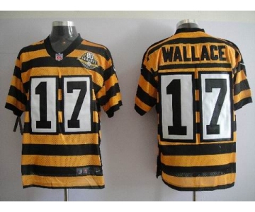 nike pittsburgh steelers #17 wallace throwback yellow black(team 80 anniversary)