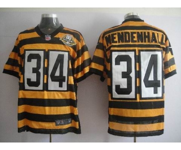 nike pittsburgh steelers #34 mendenhall throwback yellow black(team 80 anniversary)