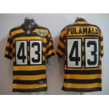 nike pittsburgh steelers #43 polamalu throwback yellow/black(team 80 anniversary)