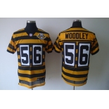 nike pittsburgh steelers #56 woodley throwback yellow black(team 80 anniversary)