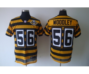 nike pittsburgh steelers #56 woodley throwback yellow black(team 80 anniversary)