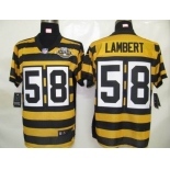 nike pittsburgh steelers #58 lambert throwback yellow black(team 80 anniversary)