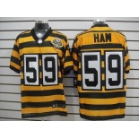 nike pittsburgh steelers #59 ham throwback yellow black(team 80 anniversary)