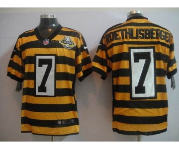 nike pittsburgh steelers #7 roethlisberger throwback yellow/black(team 80 anniversary)