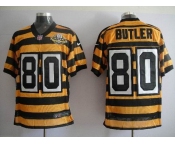 nike pittsburgh steelers #80 butler throwback yellow black(team 80 anniversary)