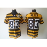 nike pittsburgh steelers #83 miller throwback yellow black(team 80 anniversary)