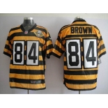 nike pittsburgh steelers #84 brown throwback yellow black(team 80 anniversary)