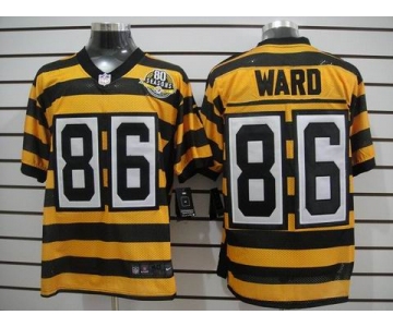 nike pittsburgh steelers #86 ward throwback yellow black(team 80 anniversary)