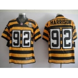 nike pittsburgh steelers #92 harrison throwback yellow black(team 80 anniversary)