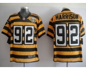 nike pittsburgh steelers #92 harrison throwback yellow black(team 80 anniversary)