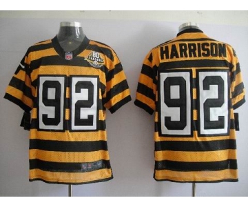 nike pittsburgh steelers #92 harrison throwback yellow black(team 80 anniversary)