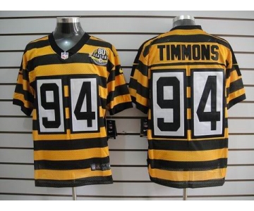 nike pittsburgh steelers #94 timmons throwback yellow black(team 80 anniversary)