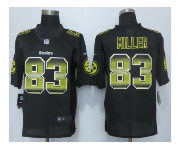 2015 New Nike Pittsburgh Steelers #83 Miller Black Strobe Jerseys[Limited]