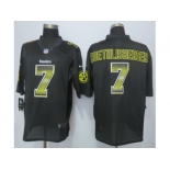 2015 new nike pittsburgh steelers #7 roethlisberger black strobe jerseys[limited]