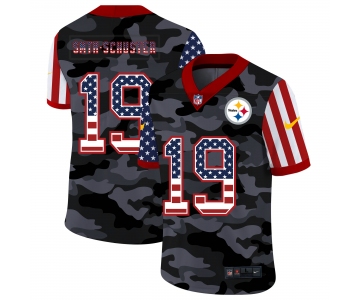 Men New Nike Pittsburgh Steelers #19 Smith-schuster 2020 Nike Camo USA Salute to Service Limited Jersey